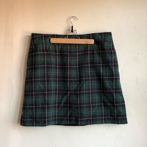 Green Plaid Skirt